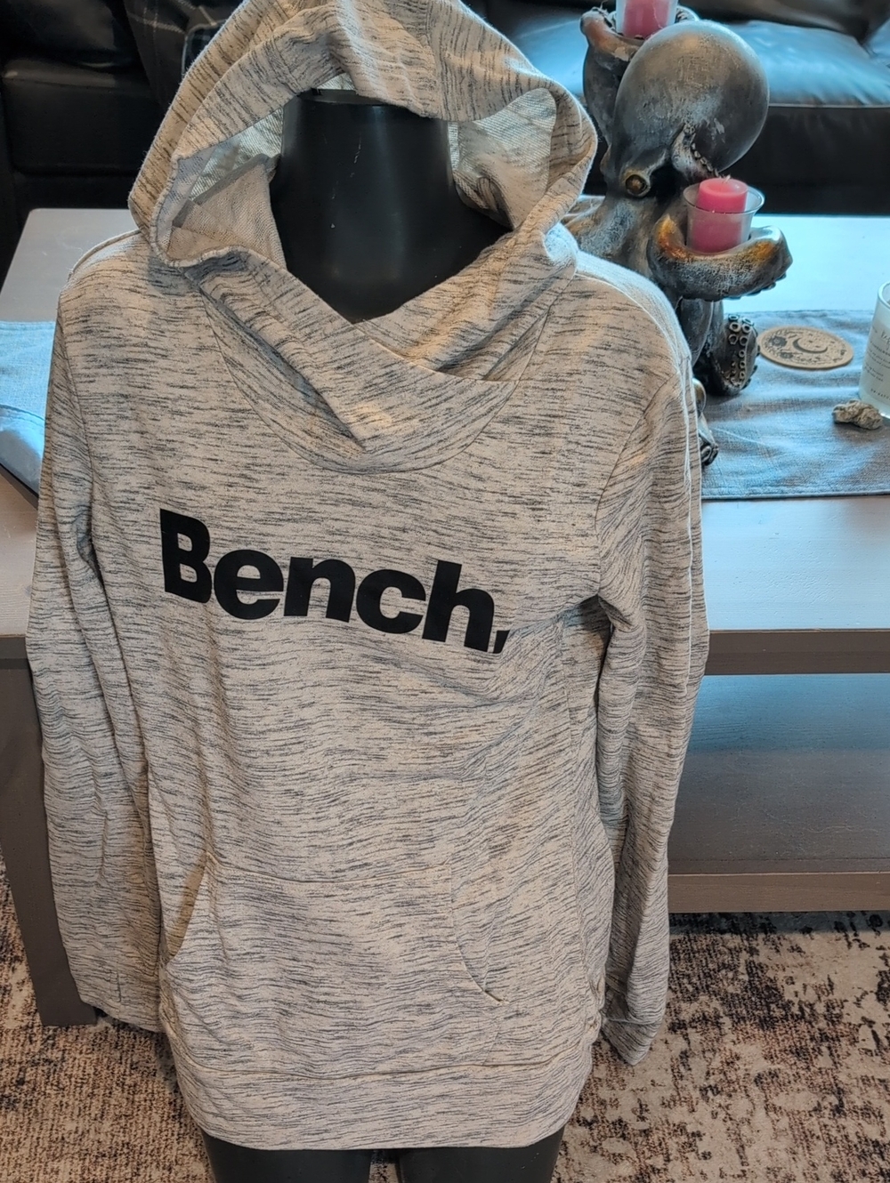 Bench Gray Heather Cowl-Neck Hoodie Sweater